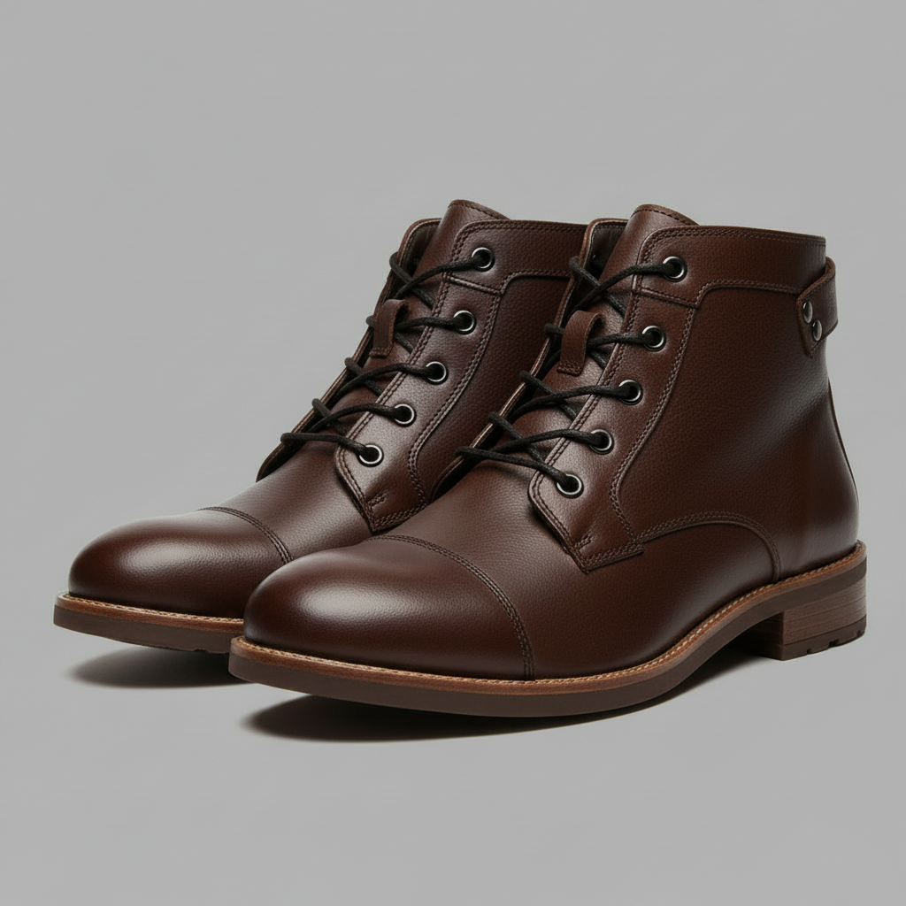Retro Leather Boots | Men's Classic Footwear