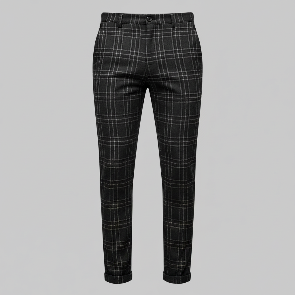 Sasha Checked Chinos | Men's Casual Trousers
